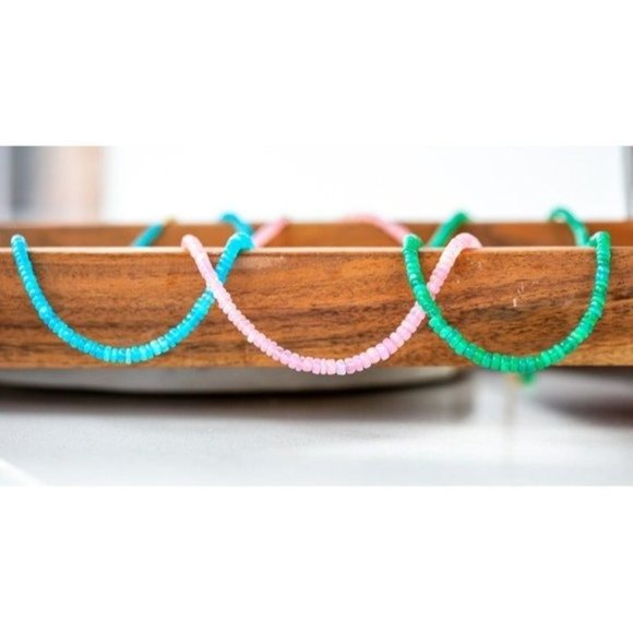 Blue Necklace STUNNING Necklace Ethiopian Paraiba Blue Beaded Fire Opal … - Picture 10 of 12